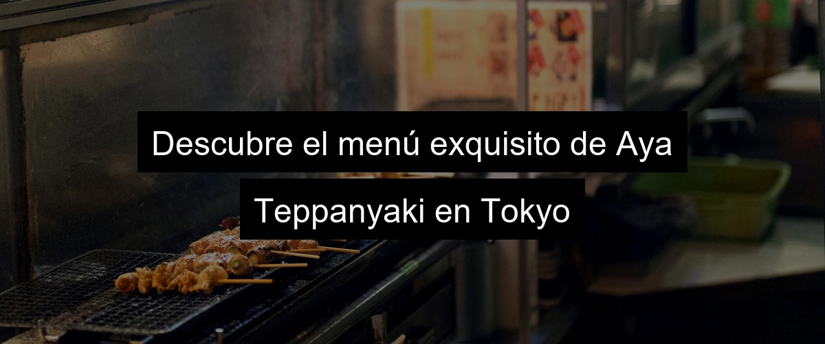 Descubre el menú exquisito de Aya Teppanyaki en Tokyo