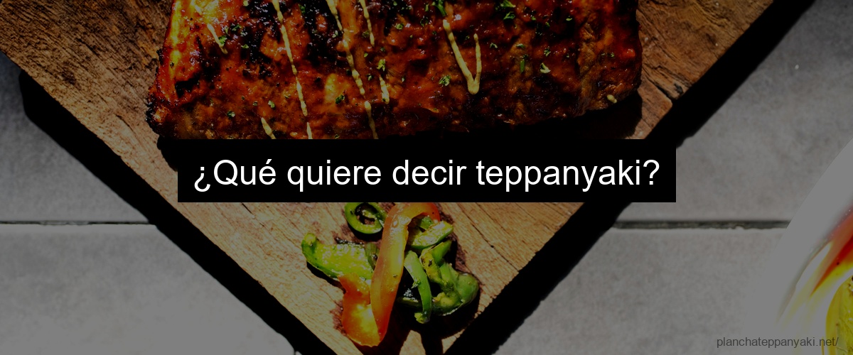 ¿Qué quiere decir teppanyaki?